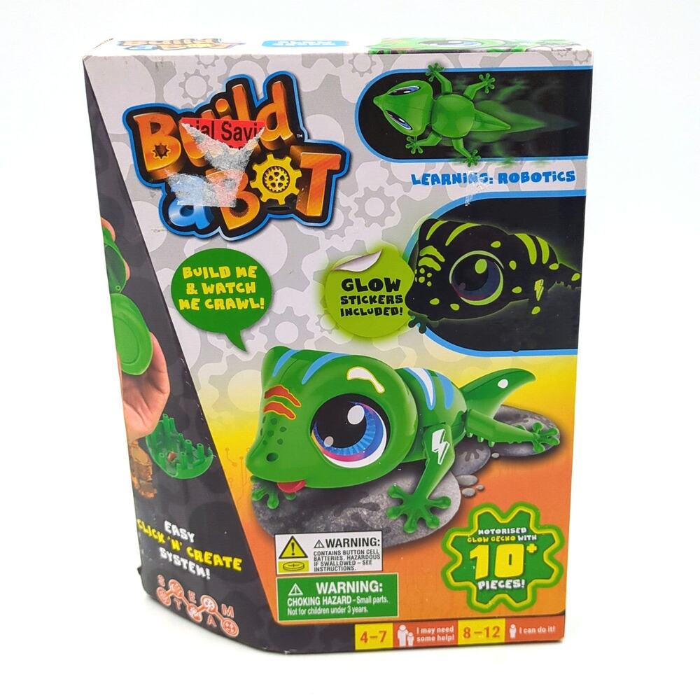 Build a Bot Glow Gecko Easy Click 'N' Create System glow Stickers NEW